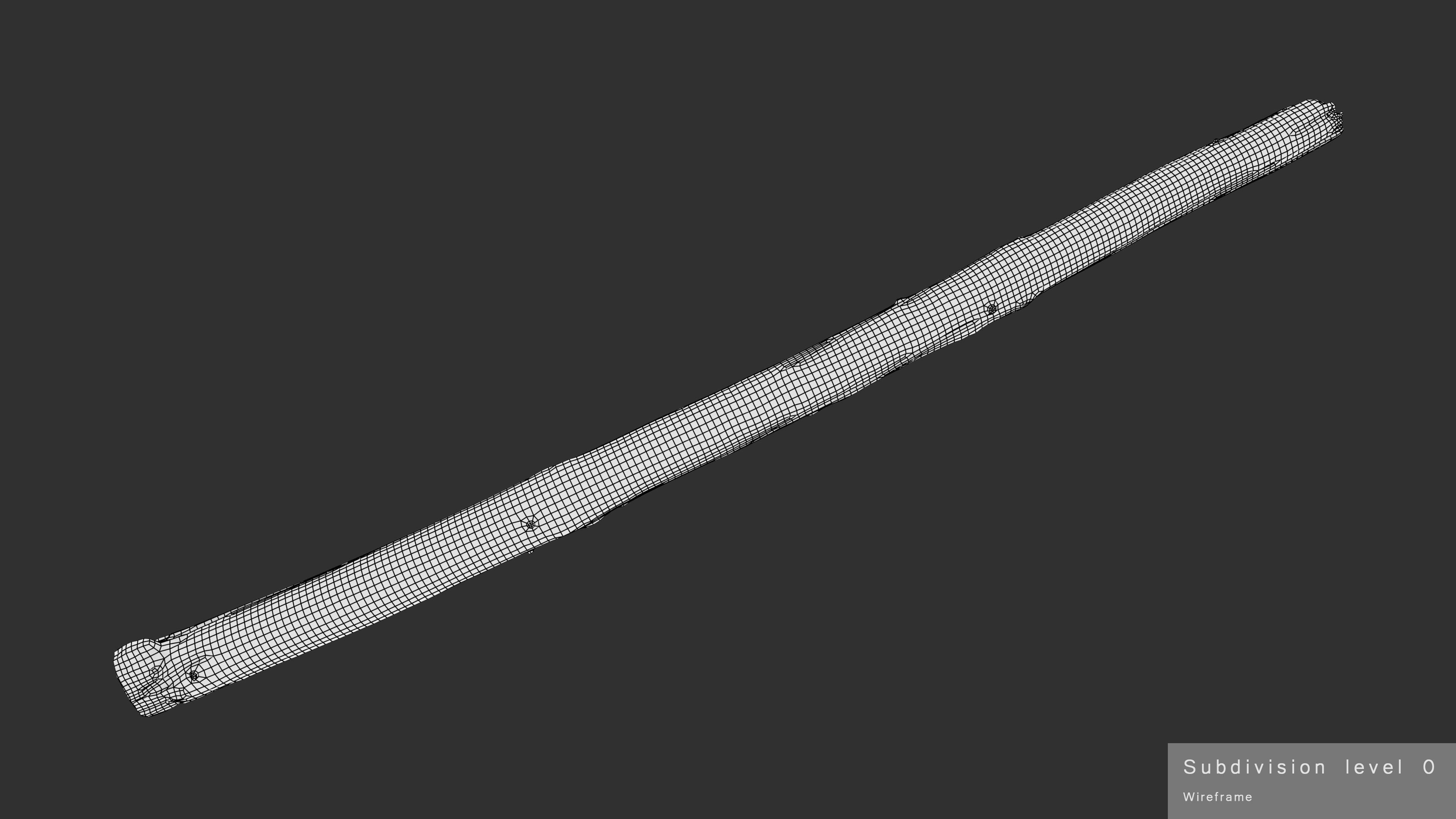 Long Pine Broken Log Low-poly 3D model_29