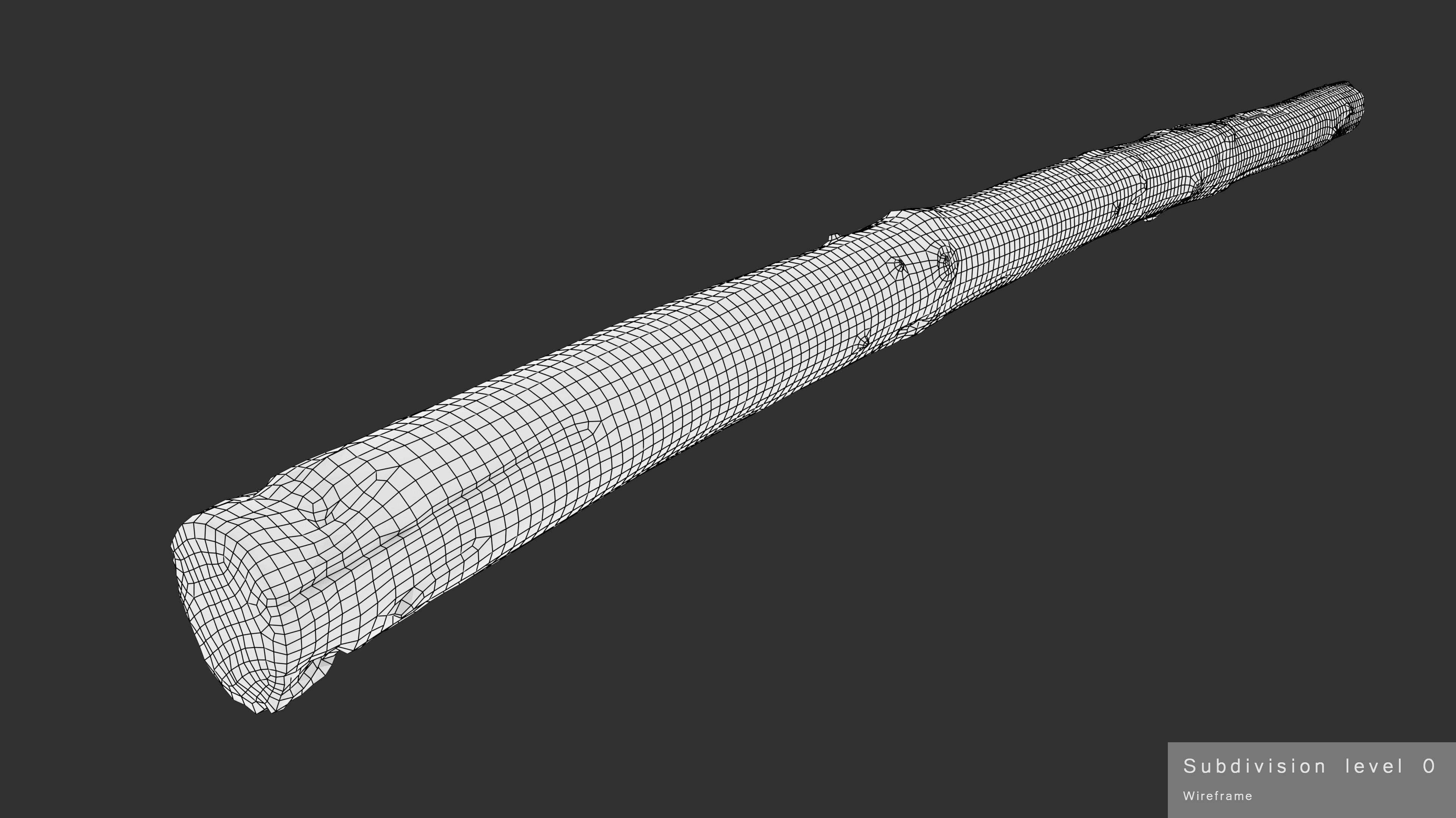 Long Pine Broken Log Low-poly 3D model_28