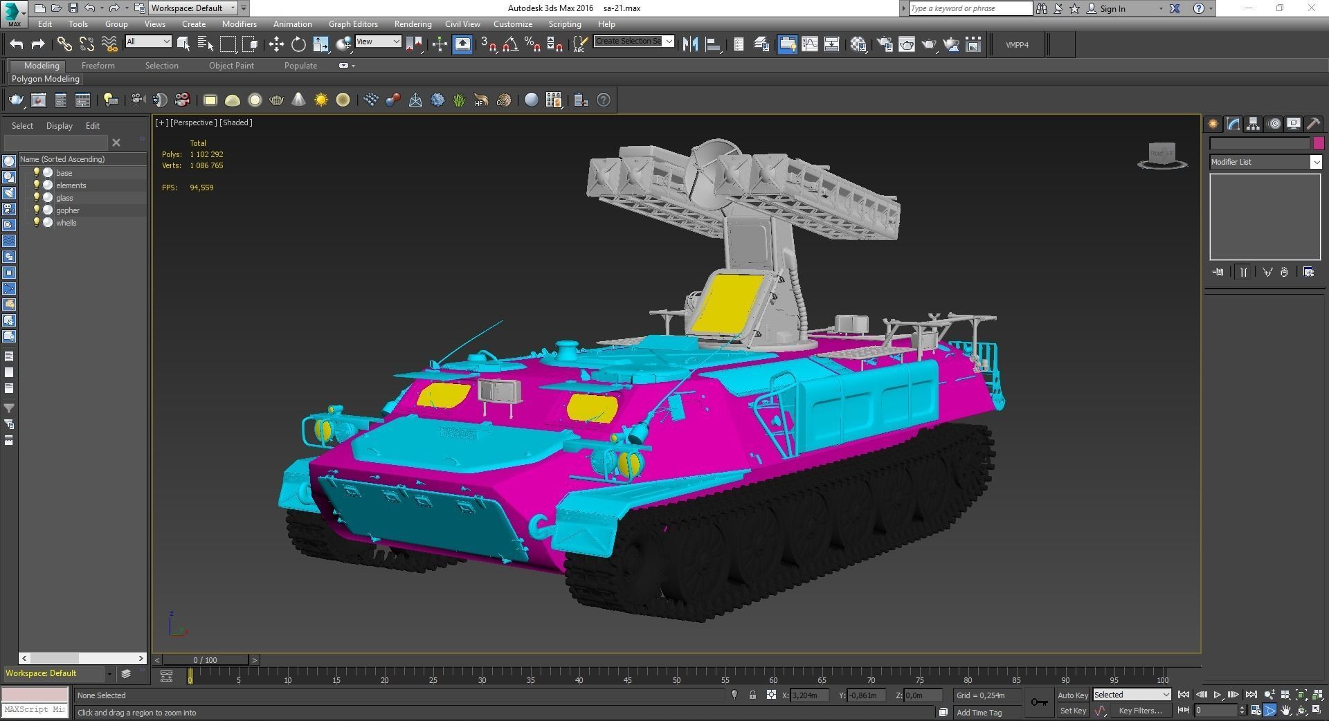 High Poly SA-13 Gopher CAMO 3D model_23