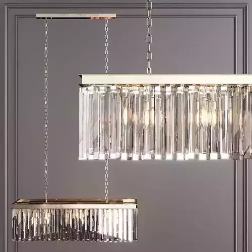 RH 1920S ODEON RHYS CLEAR GLASS PRISM RECTANGULAR 35 Nickel