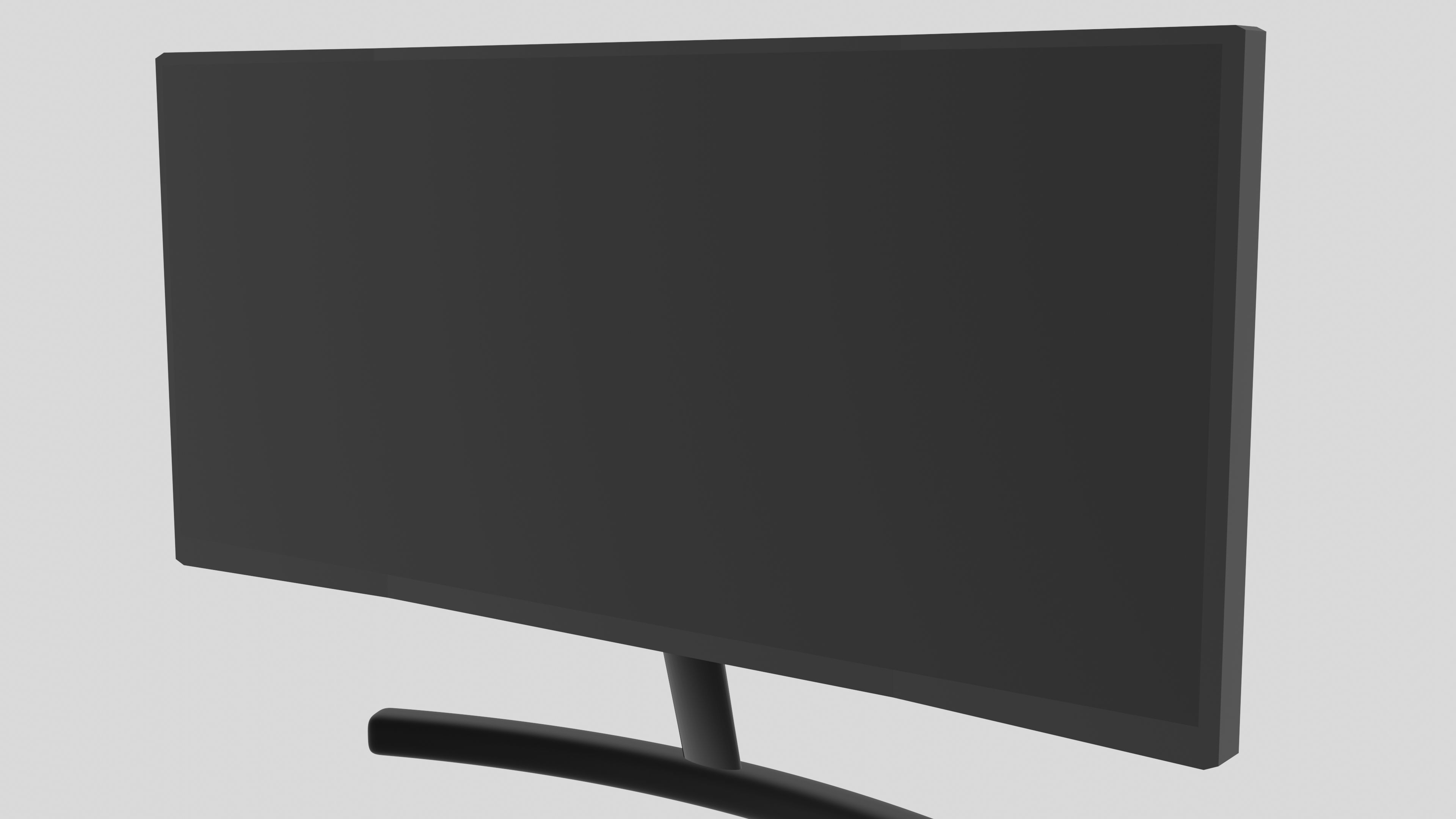 Modern wide-screen computer monitor 3D model_1