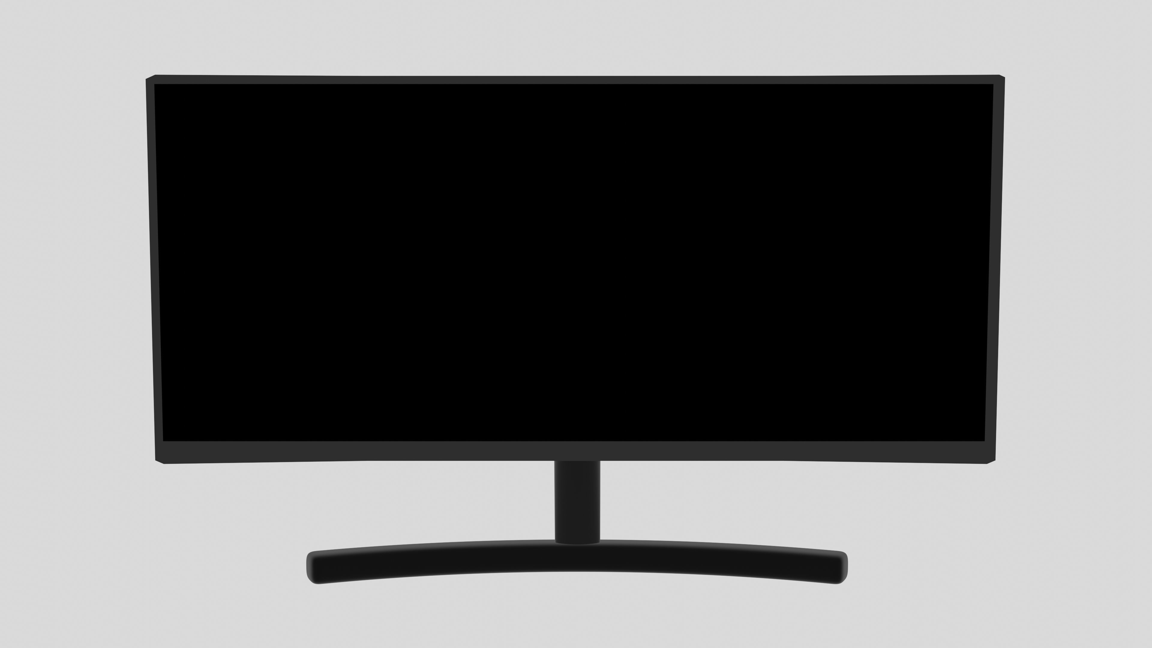 Modern wide-screen computer monitor 3D model_5