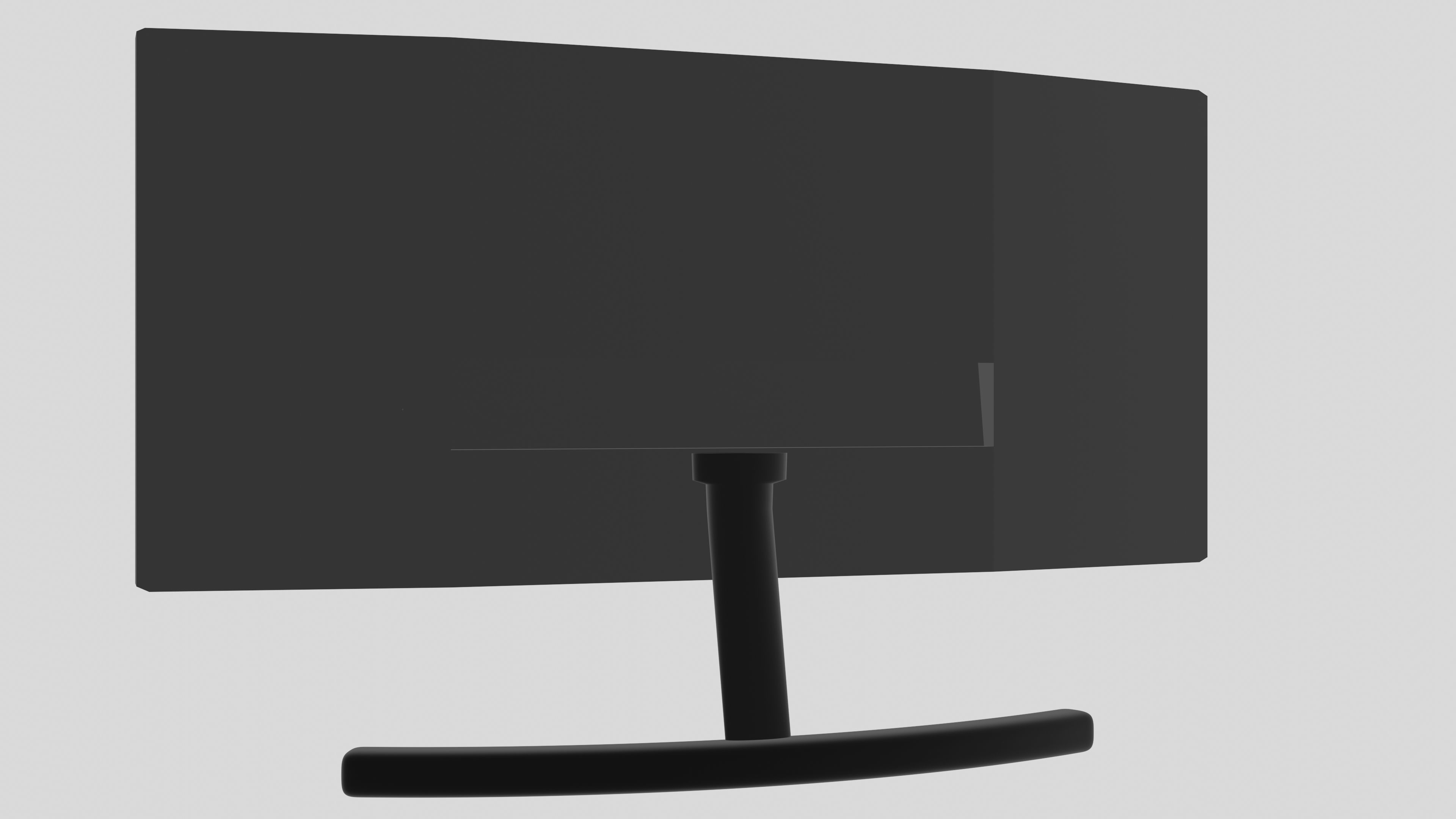 Modern wide-screen computer monitor 3D model_2