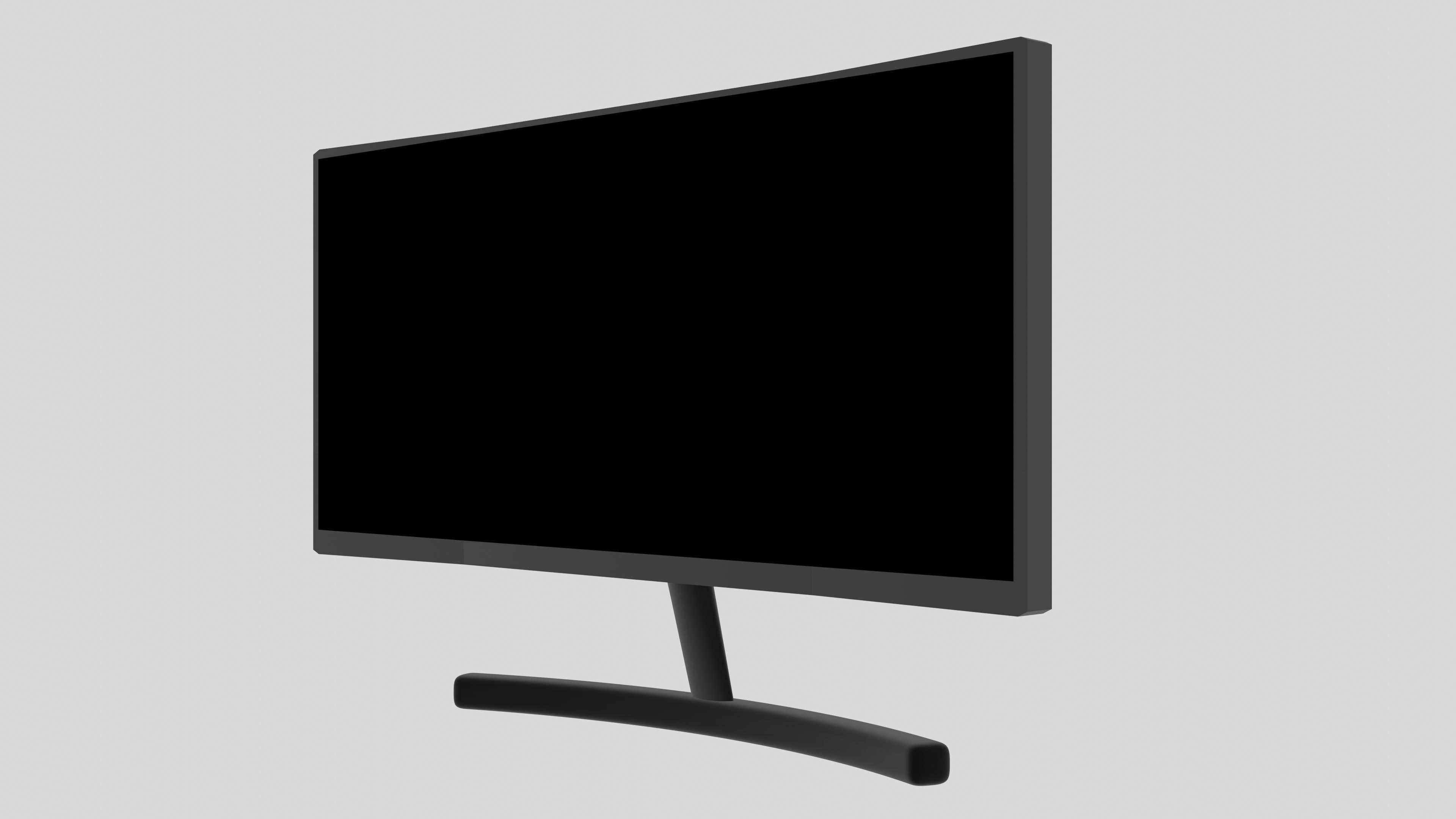 Modern wide-screen computer monitor 3D model_10