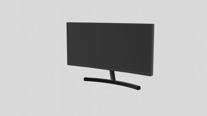 Modern wide-screen computer monitor 3D model