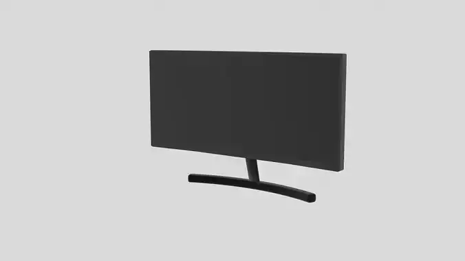 Modern wide-screen computer monitor 3D model