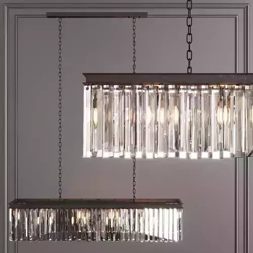 RH 1920S ODEON RHYS CLEAR GLASS PRISM RECTANGULAR 49 Black