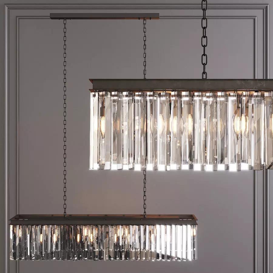 RH 1920S ODEON RHYS CLEAR GLASS PRISM RECTANGULAR 49 Black 3D model_0