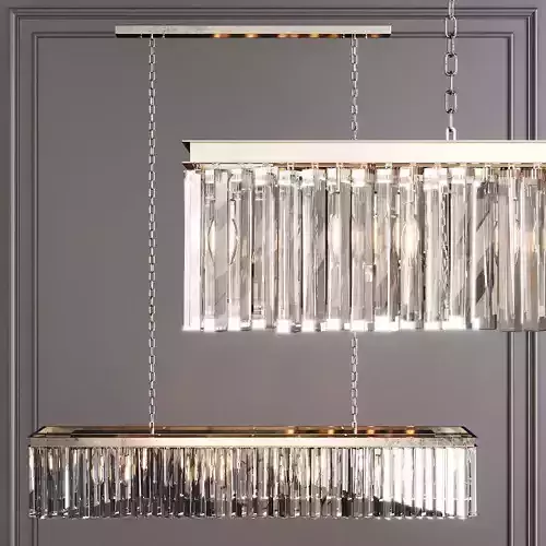 RH 1920S ODEON RHYS CLEAR GLASS PRISM RECTANGULAR 59 Nickel