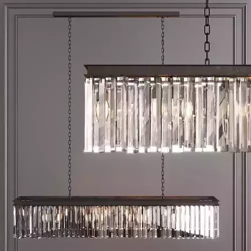 RH 1920S ODEON RHYS CLEAR GLASS PRISM RECTANGULAR 59 Black