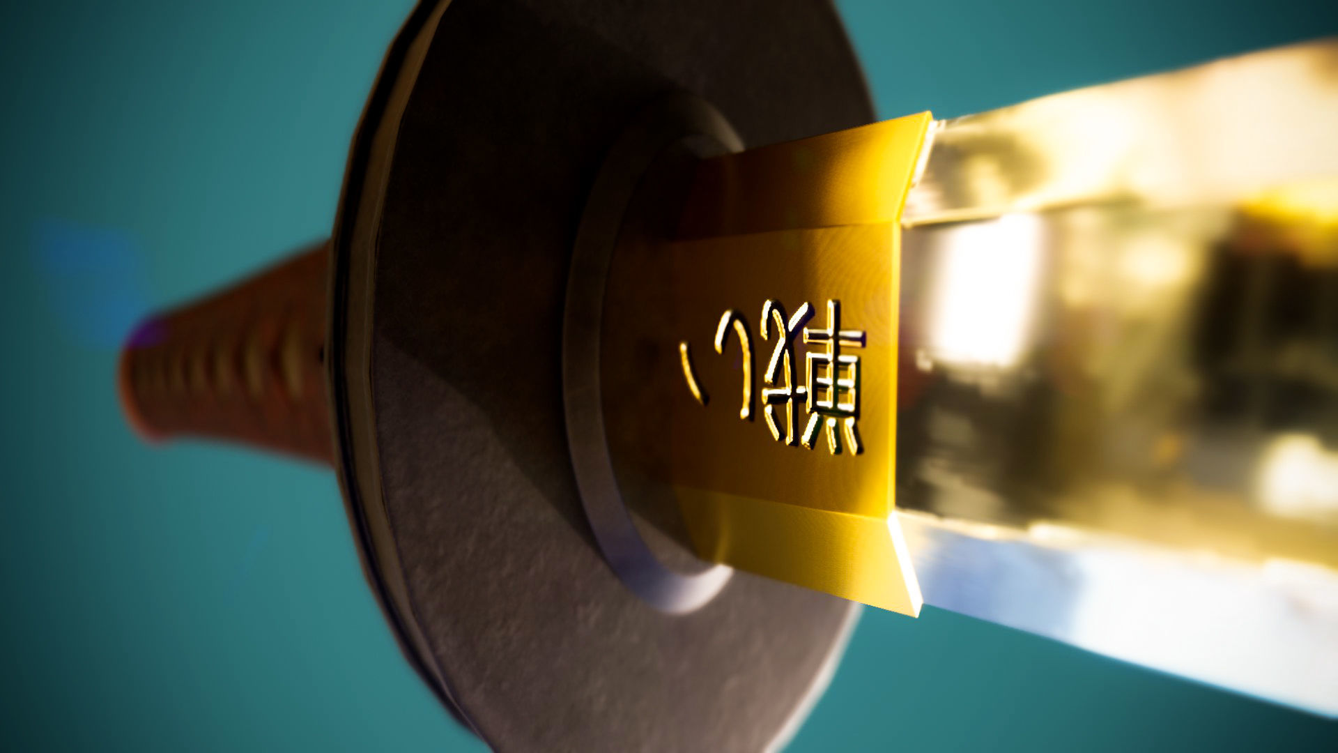 Samurai Katana Low-poly 3D model_1