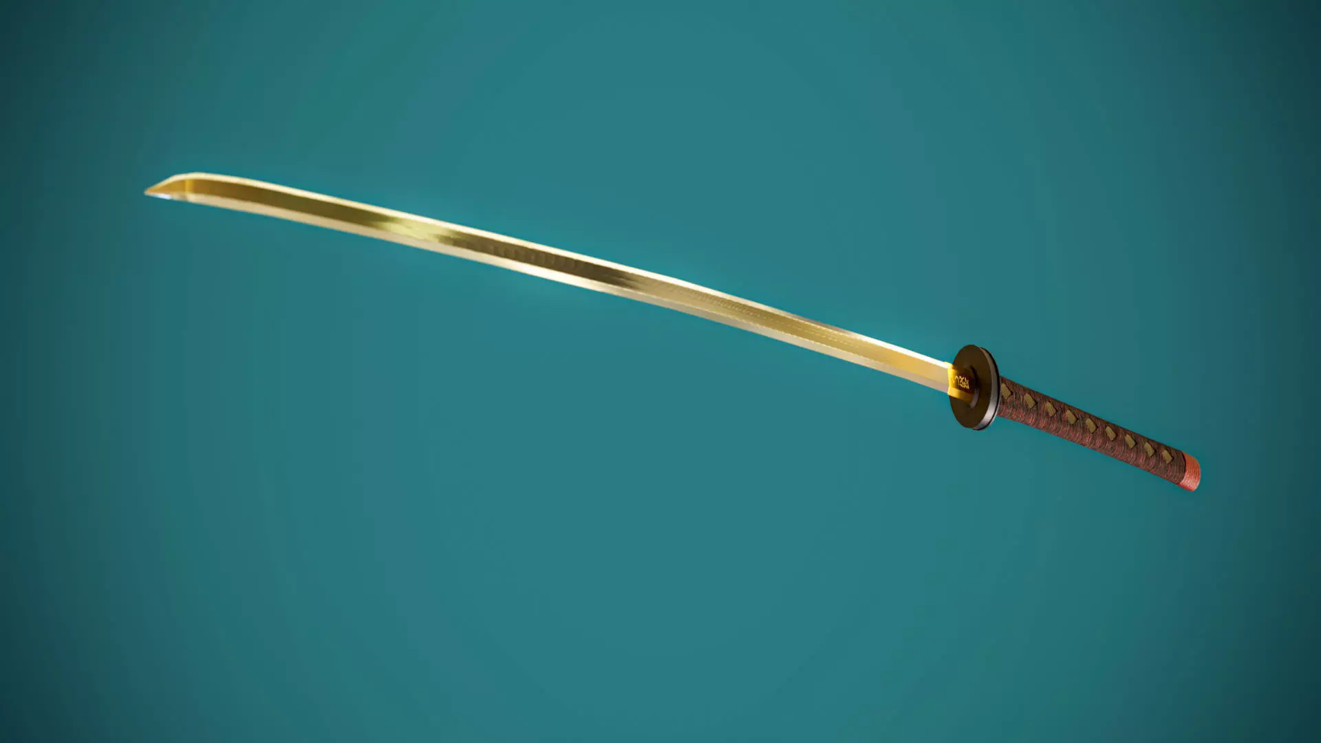 Samurai Katana Low-poly 3D model_0