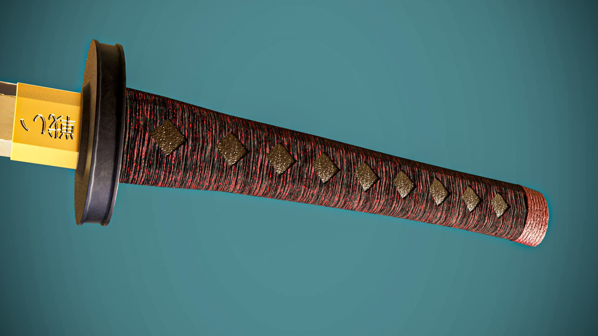 Samurai Katana Low-poly 3D model_4
