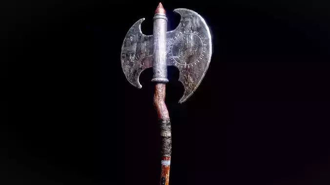 Viking Battle Axe Low-poly 3D model