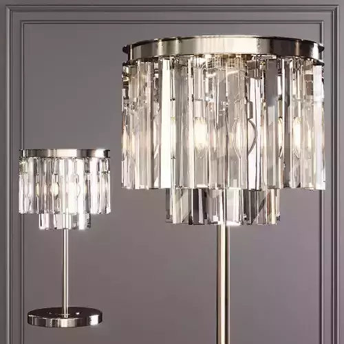 RH 1920S ODEON CLEAR GLASS TABLE LAMP 2-TIER Nickel