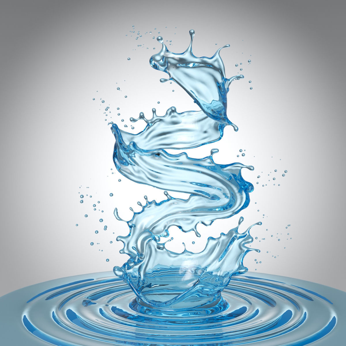 water liquid 3d model splash