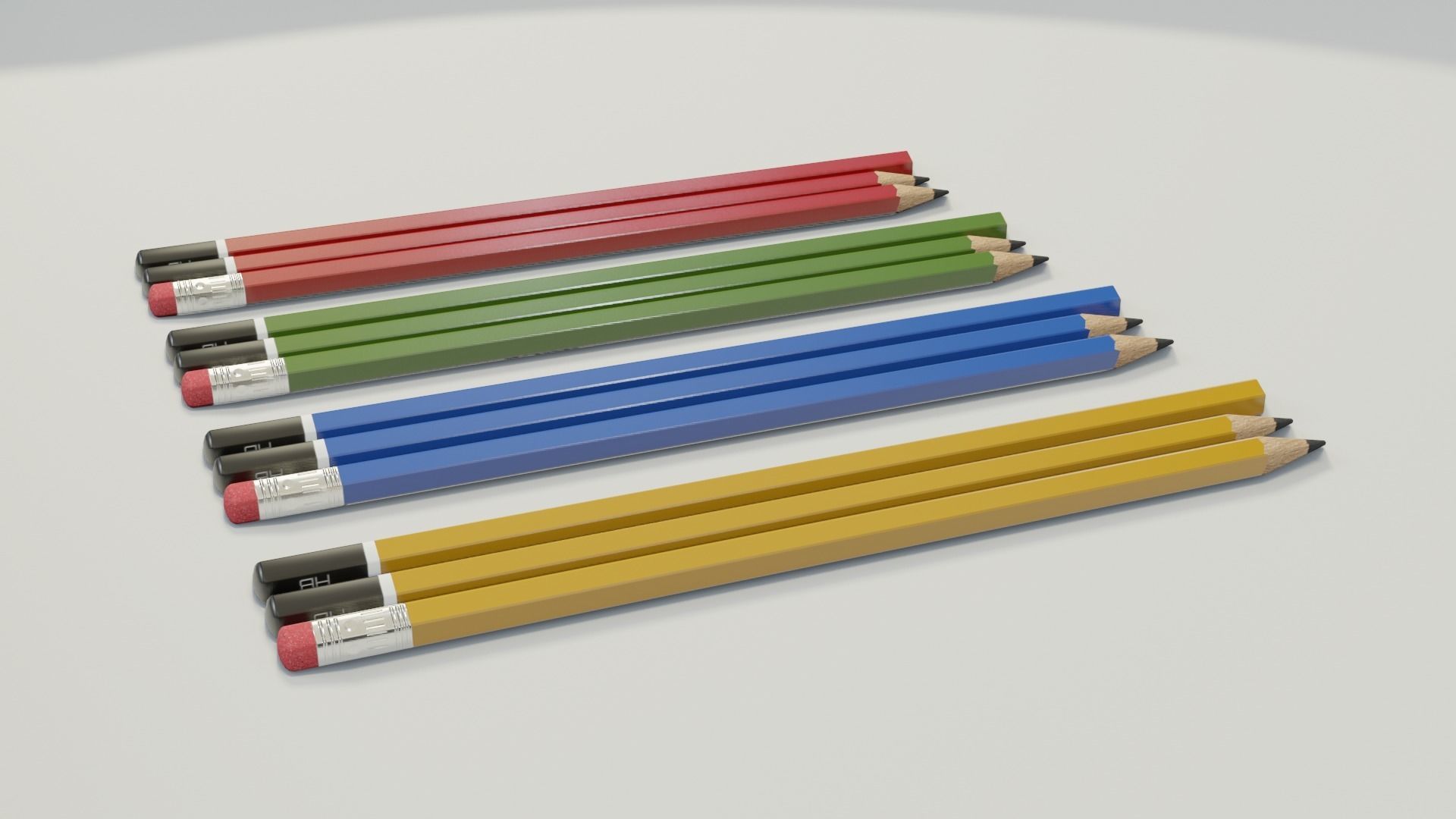 Graphite pencils pack Low-poly 3D model_20