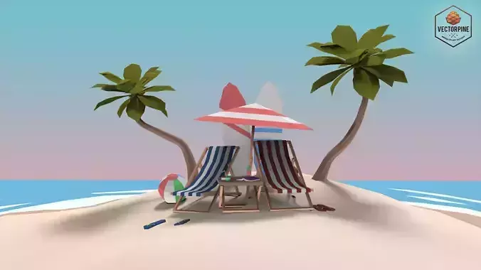 Low Poly Exteriors - Beach Seaside Pack