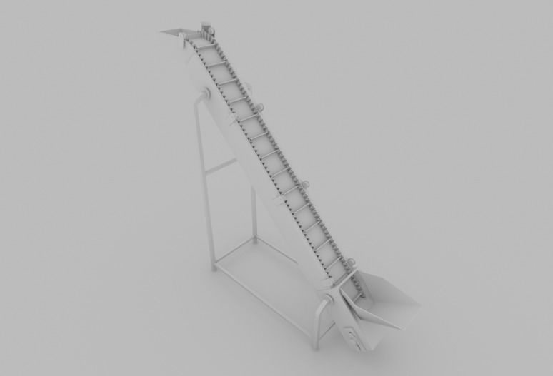 Plastic Belt Goose neck Elevator Low-poly 3D model_1
