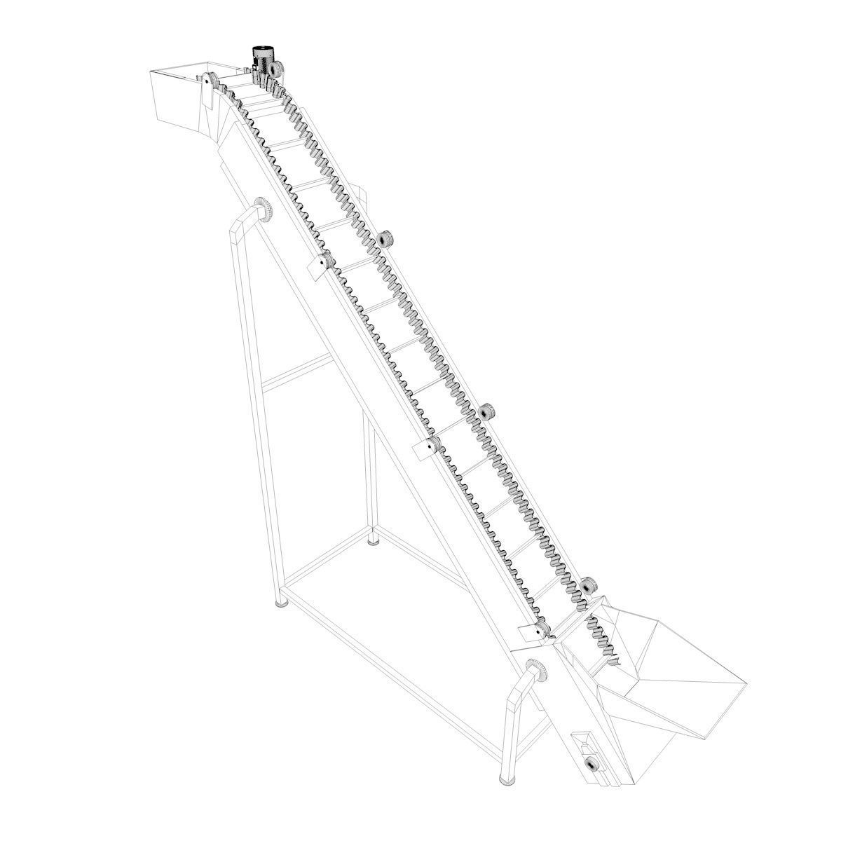 Plastic Belt Goose neck Elevator Low-poly 3D model_2