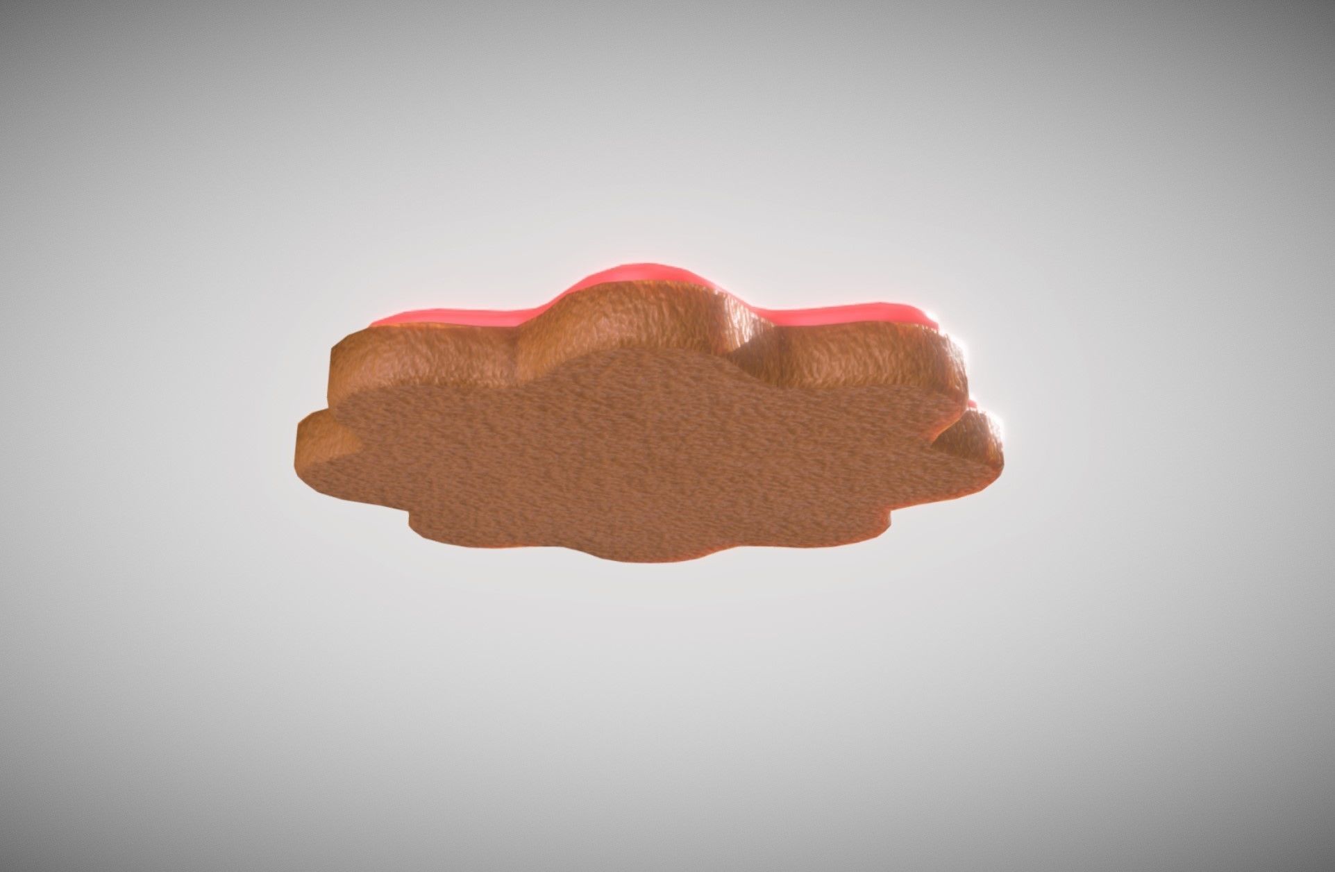 Gingerbread low-medium poly with pink decoration Low-poly 3D model_2