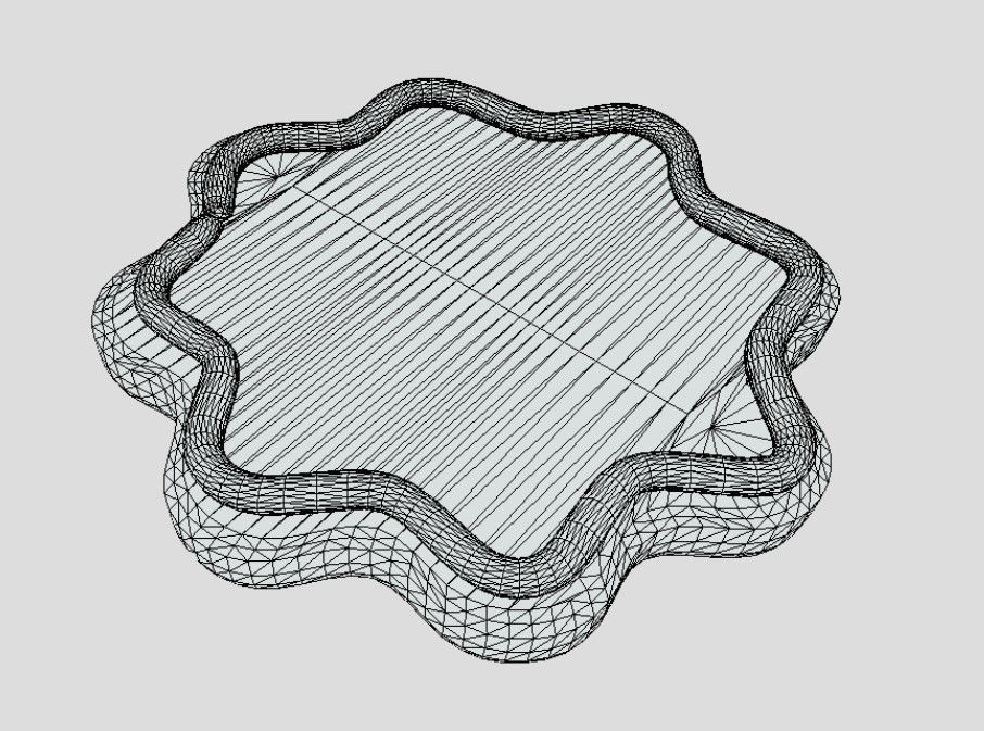 Gingerbread low-medium poly with pink decoration Low-poly 3D model_5