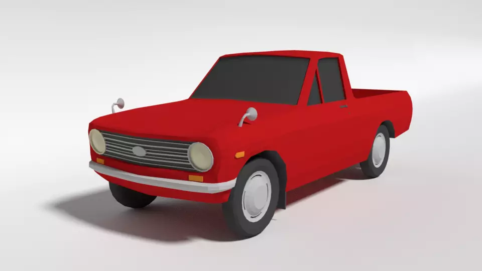 Low Poly Cartoon Datsun 1000 Pickup B20 Low-poly 3D model