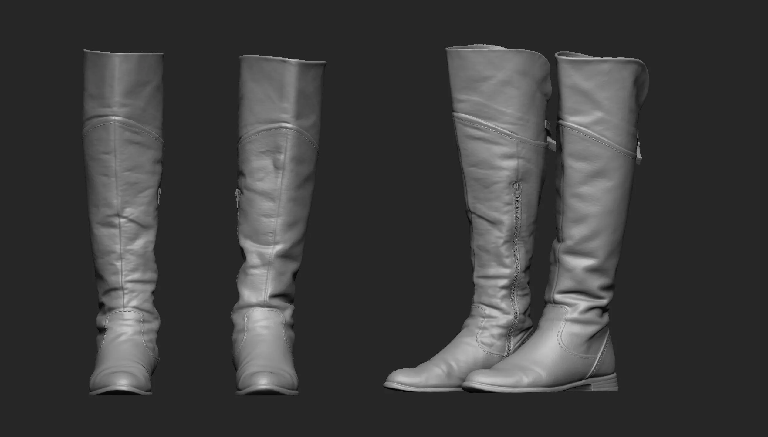 High Boots Base Mesh 3D print model_0