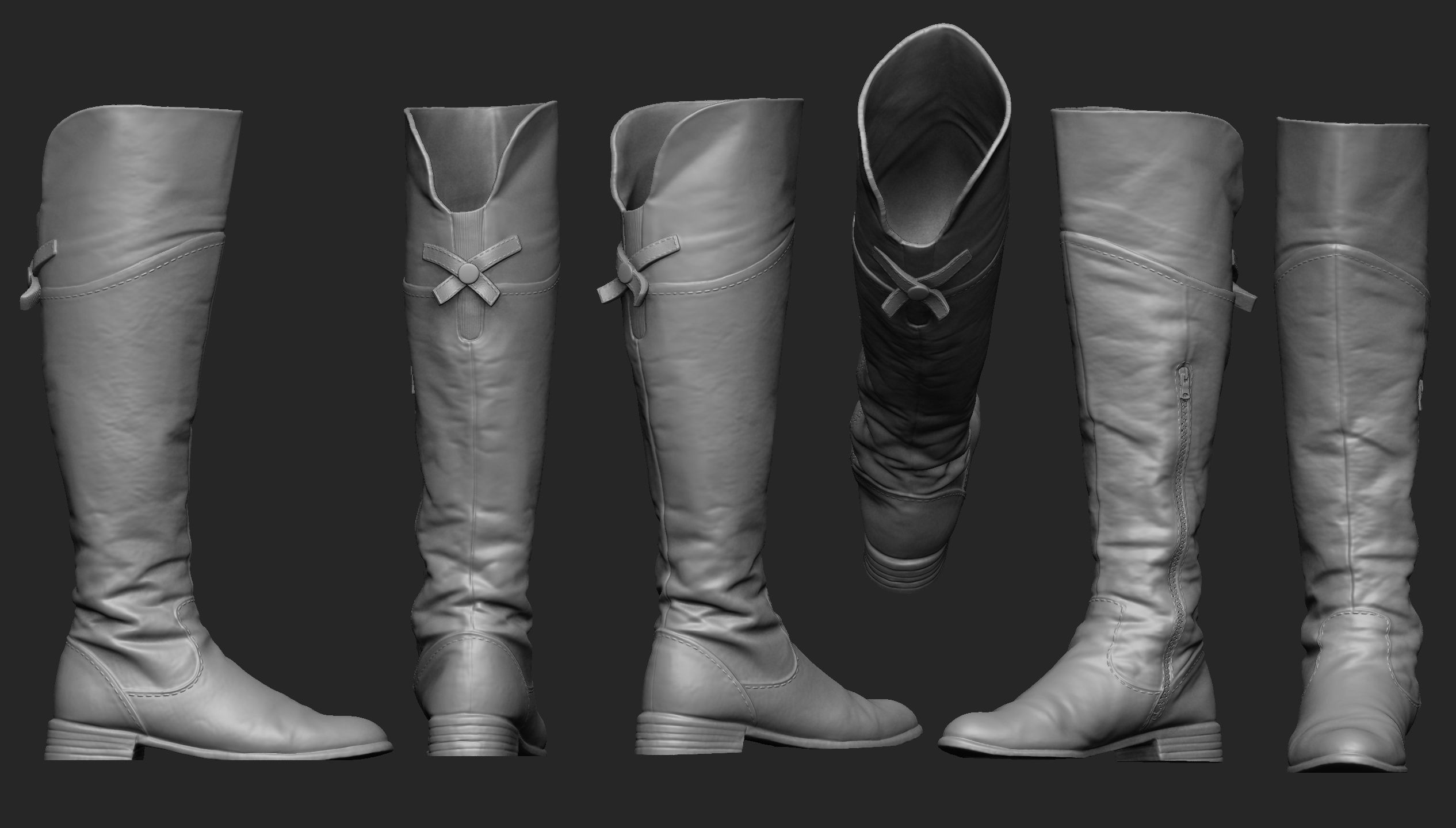 High Boots Base Mesh 3D print model_1