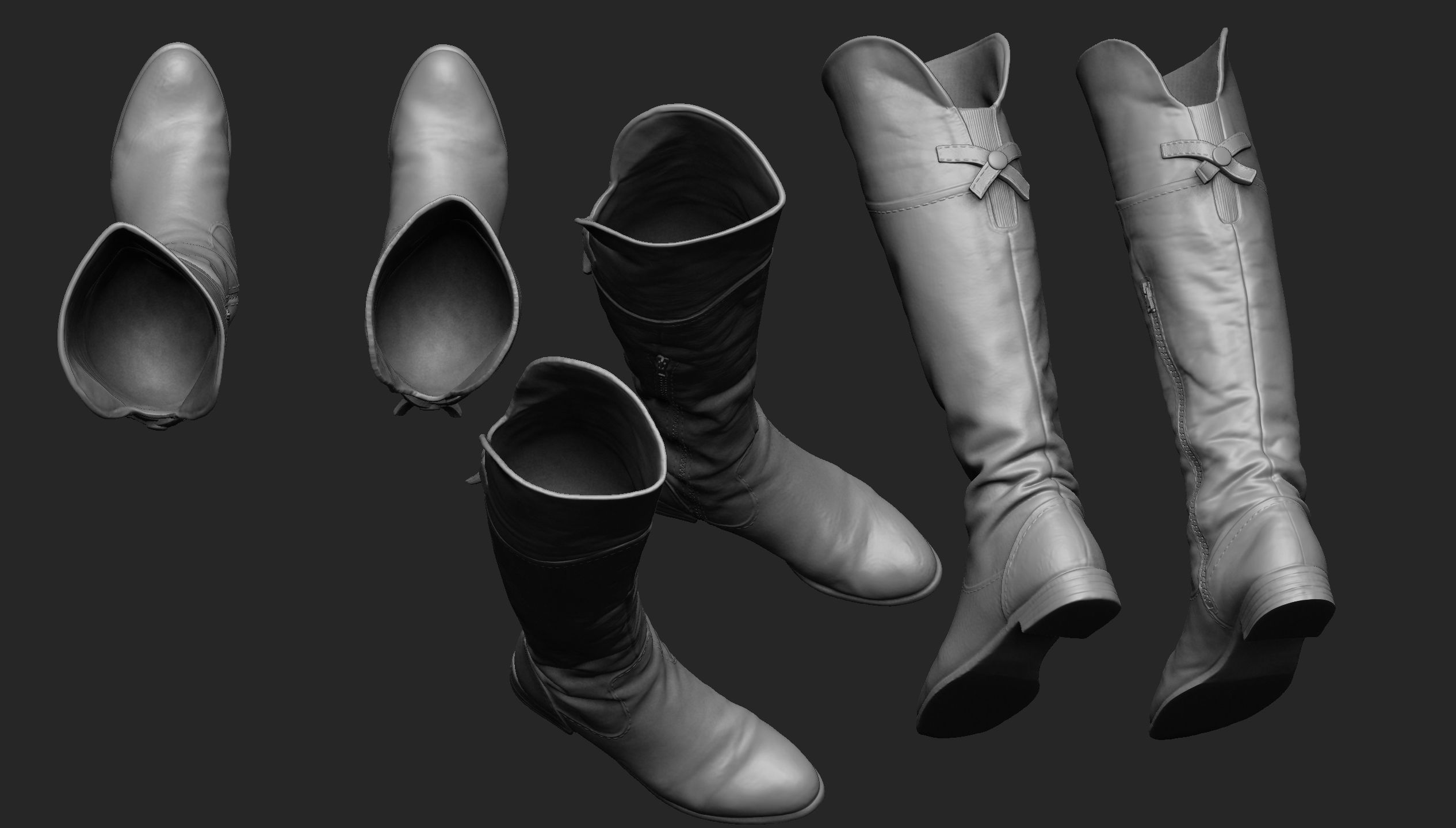 High Boots Base Mesh 3D print model_3
