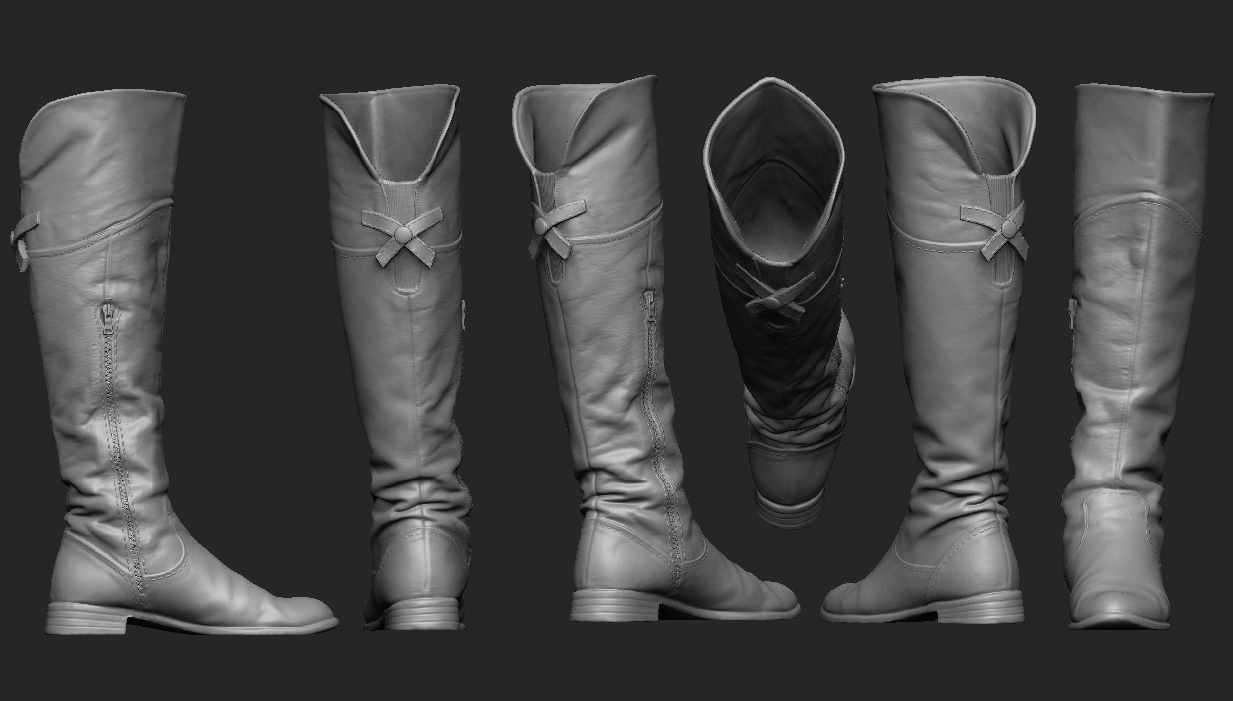 High Boots Base Mesh 3D print model_2