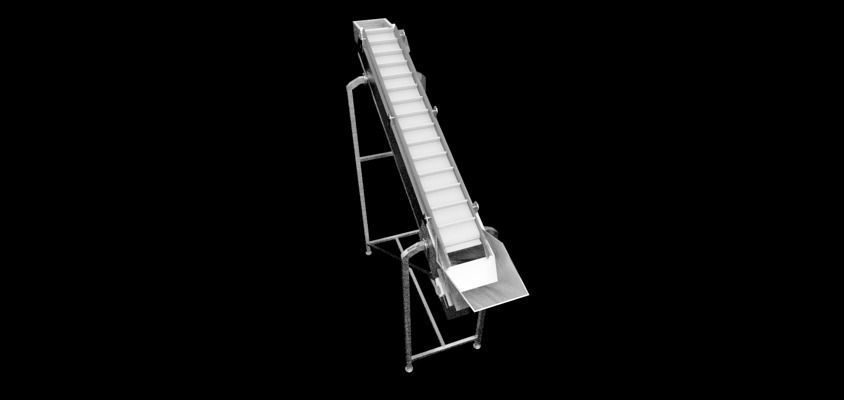 Plastic Modular Belt Elevator Low-poly 3D model_1