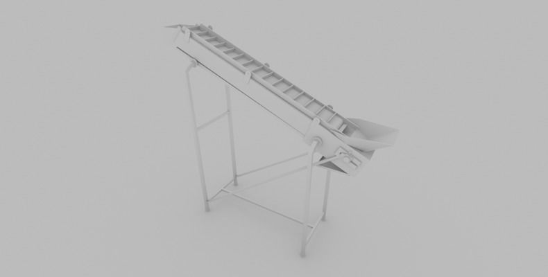 Plastic Modular Belt Elevator Low-poly 3D model_4