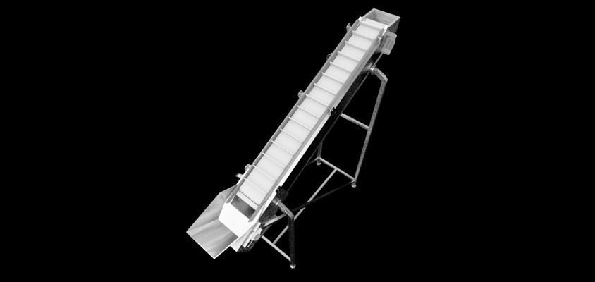 Plastic Modular Belt Elevator Low-poly 3D model_2