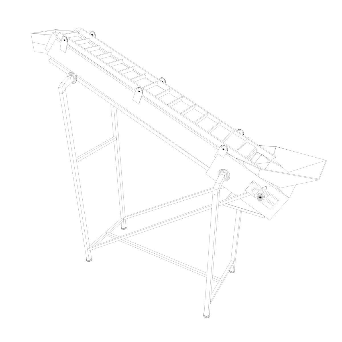 Plastic Modular Belt Elevator Low-poly 3D model_5