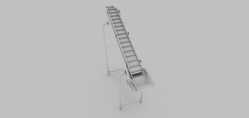 Plastic Modular Belt Elevator Low-poly 3D model_7