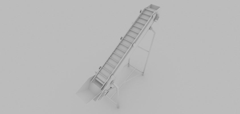 Plastic Modular Belt Elevator Low-poly 3D model_8