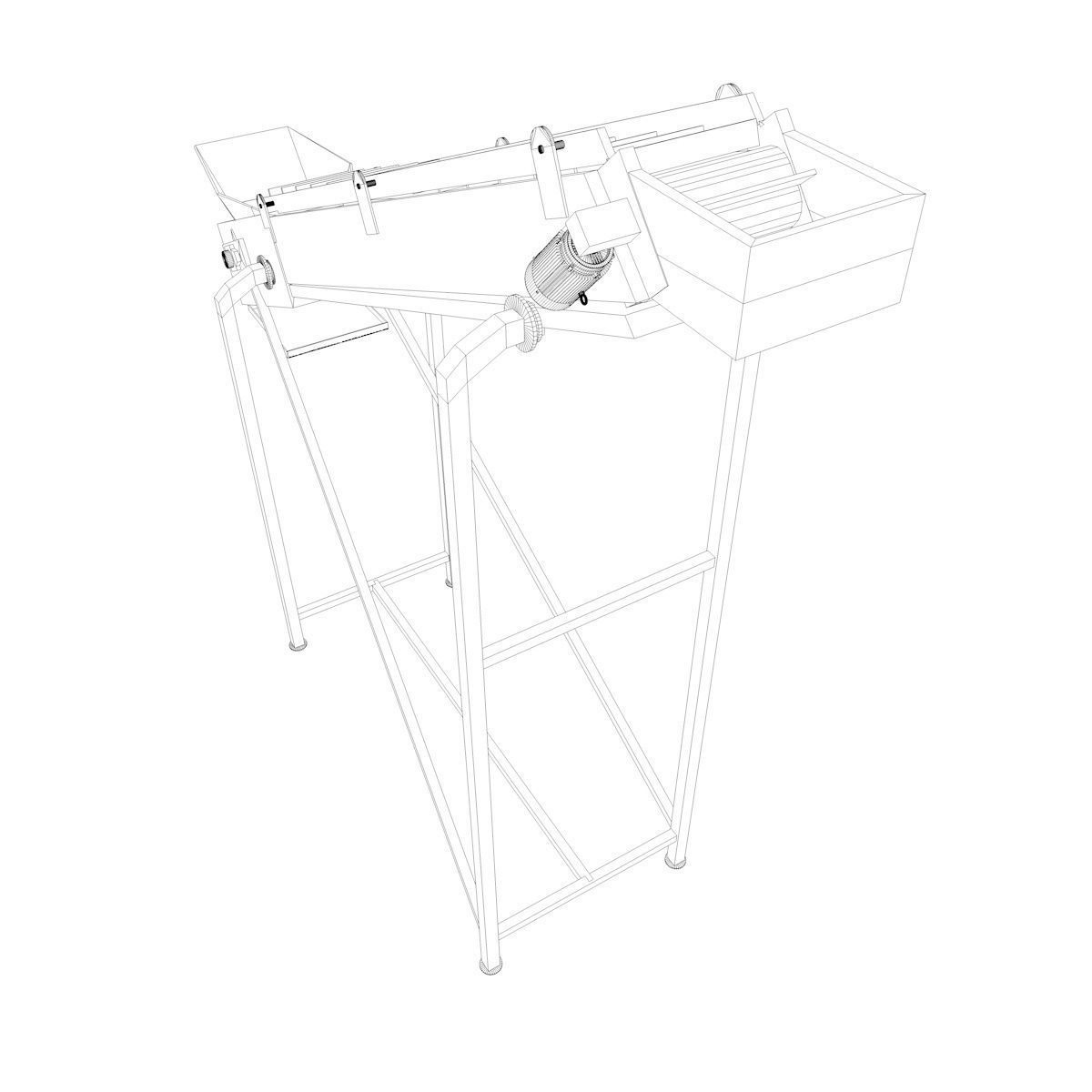 Plastic Modular Belt Elevator Low-poly 3D model_10