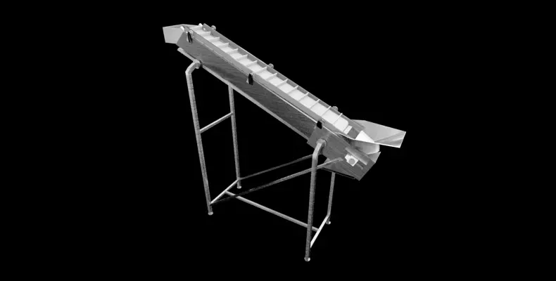 Plastic Modular Belt Elevator Low-poly 3D model_0