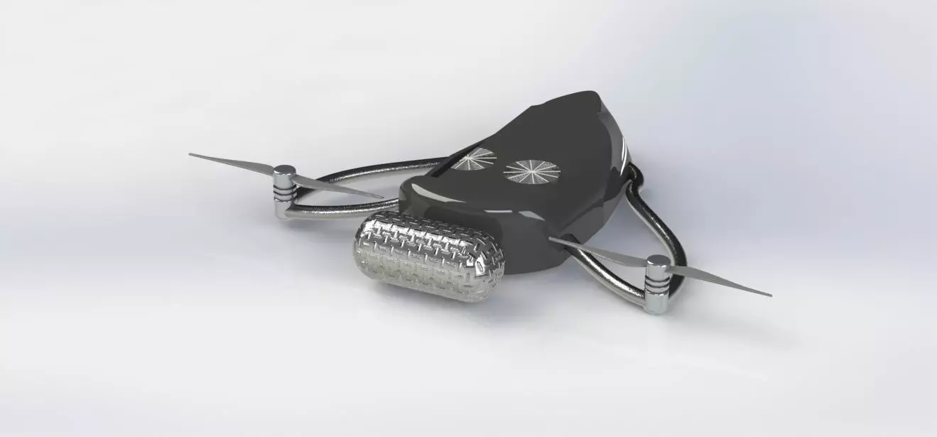 Uncrewed aerial vehicle with fuel-consuming cell 3D model