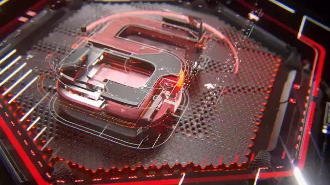Asian Six Red - C4d Octane Animated Opener 3D model