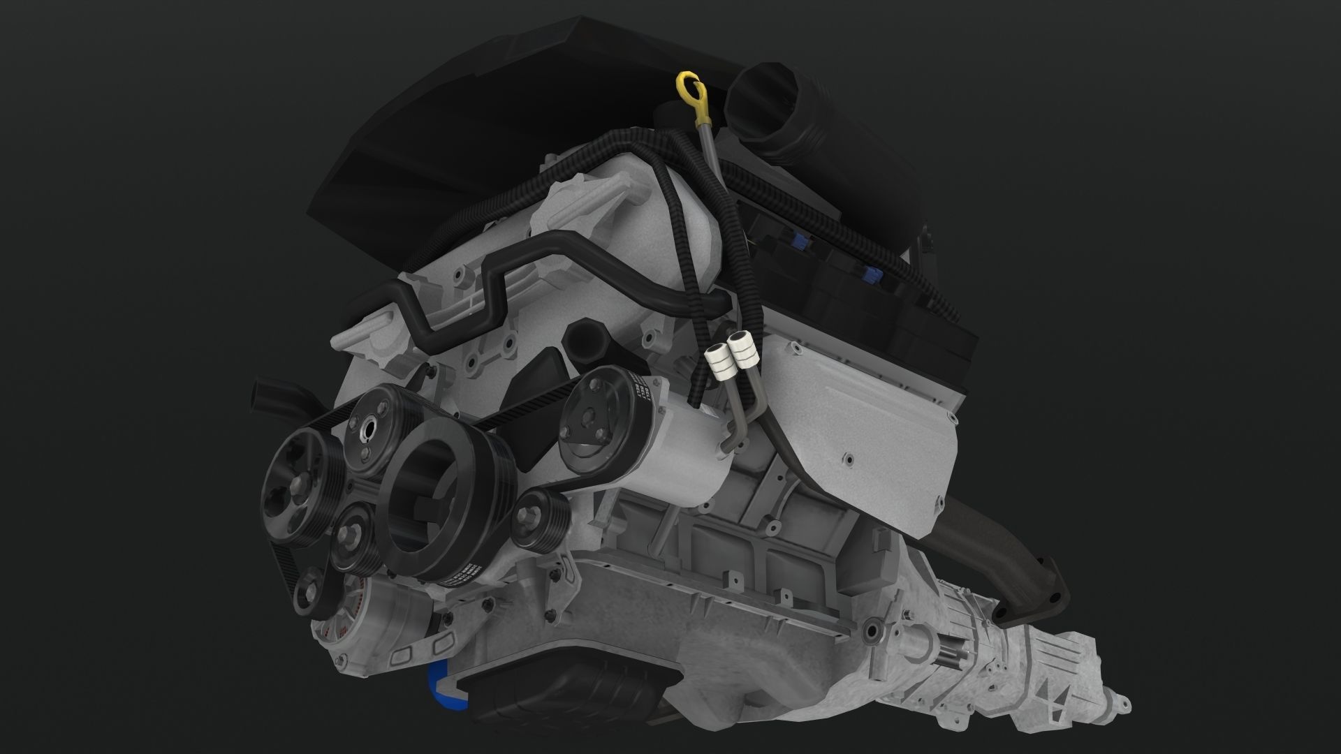 Infiniti G35 VQ35DE engine Low-poly 3D model_10