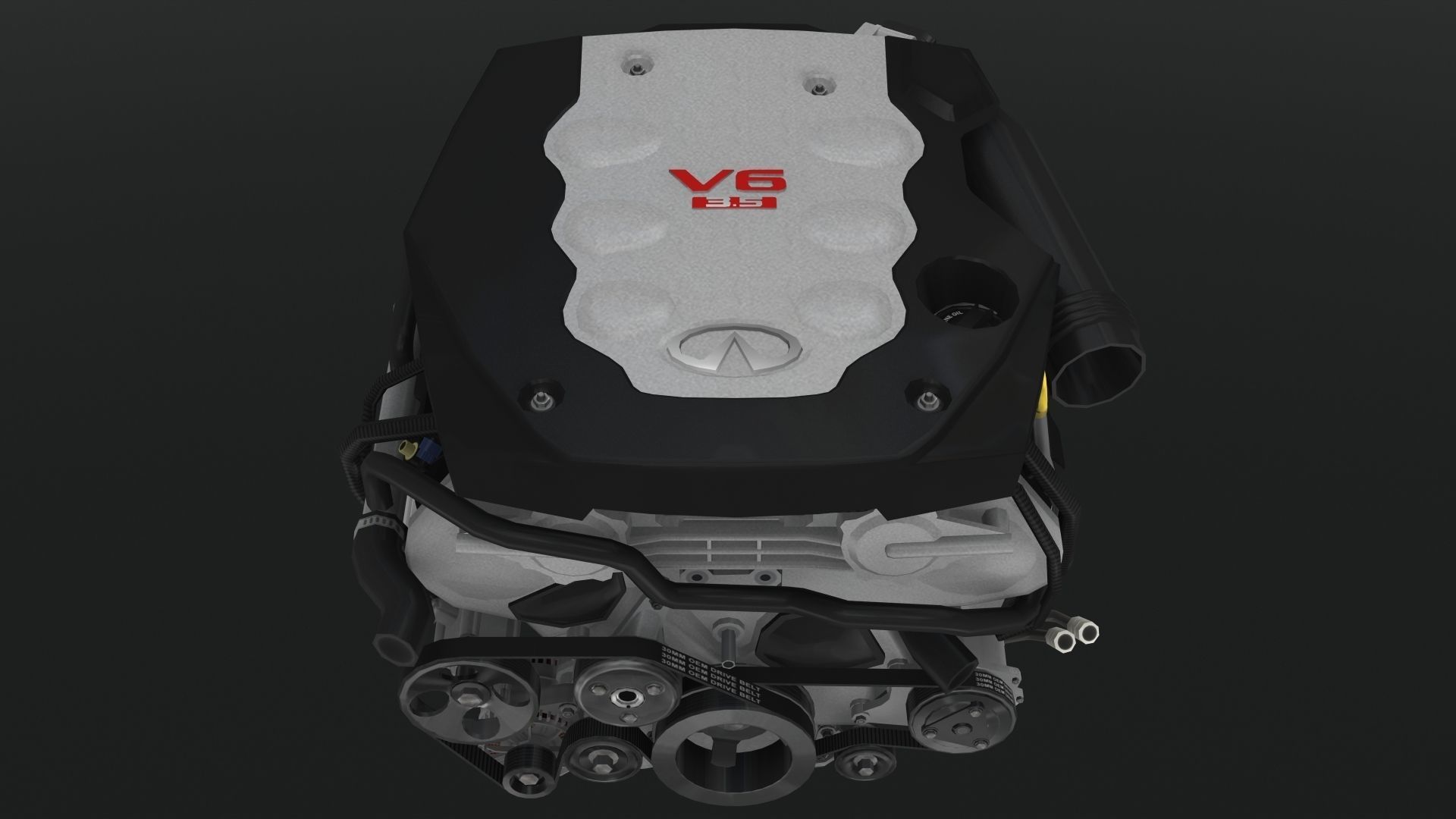 Infiniti G35 VQ35DE engine Low-poly 3D model_4