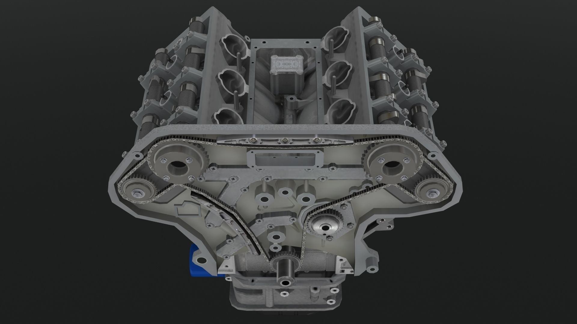Infiniti G35 VQ35DE engine Low-poly 3D model_16