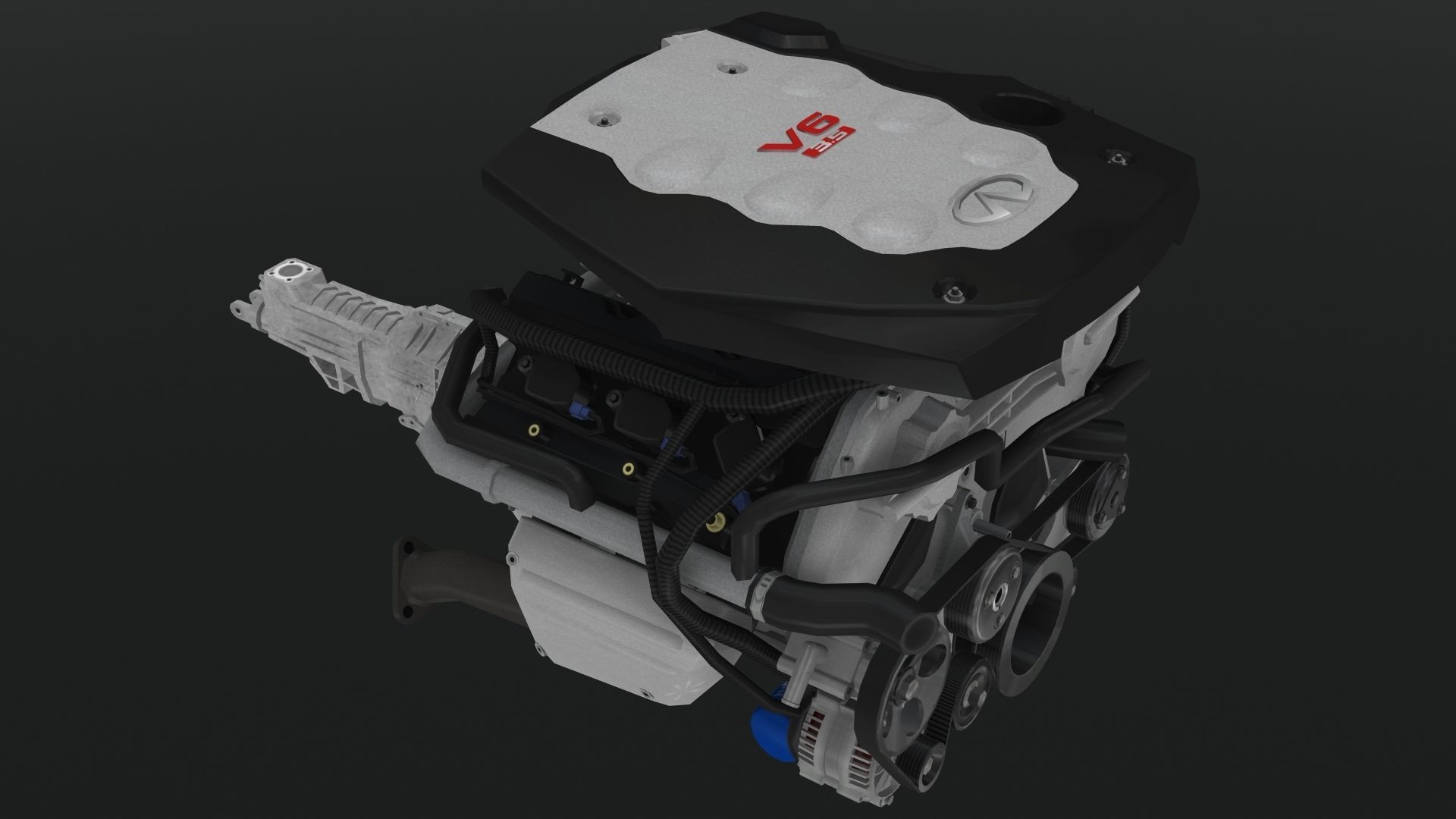 Infiniti G35 VQ35DE engine Low-poly 3D model_7