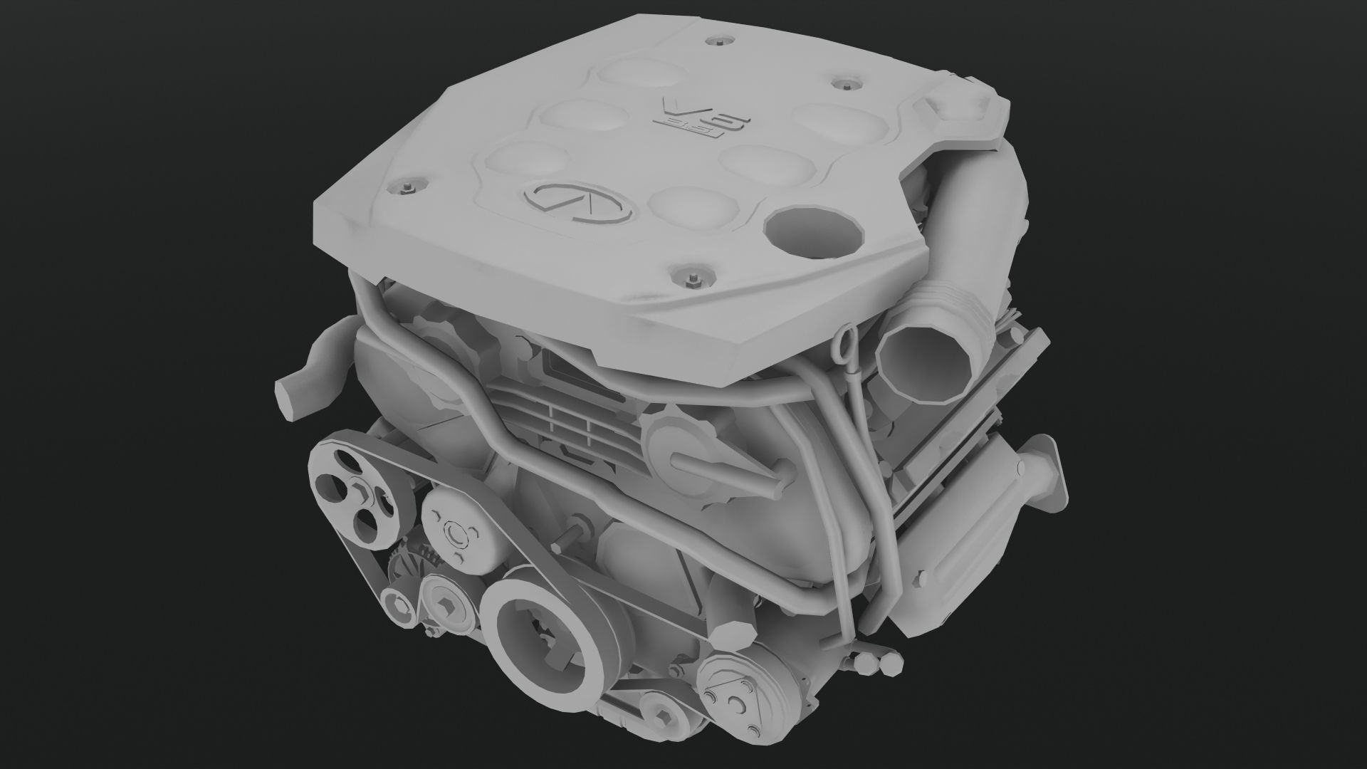Infiniti G35 VQ35DE engine Low-poly 3D model_2