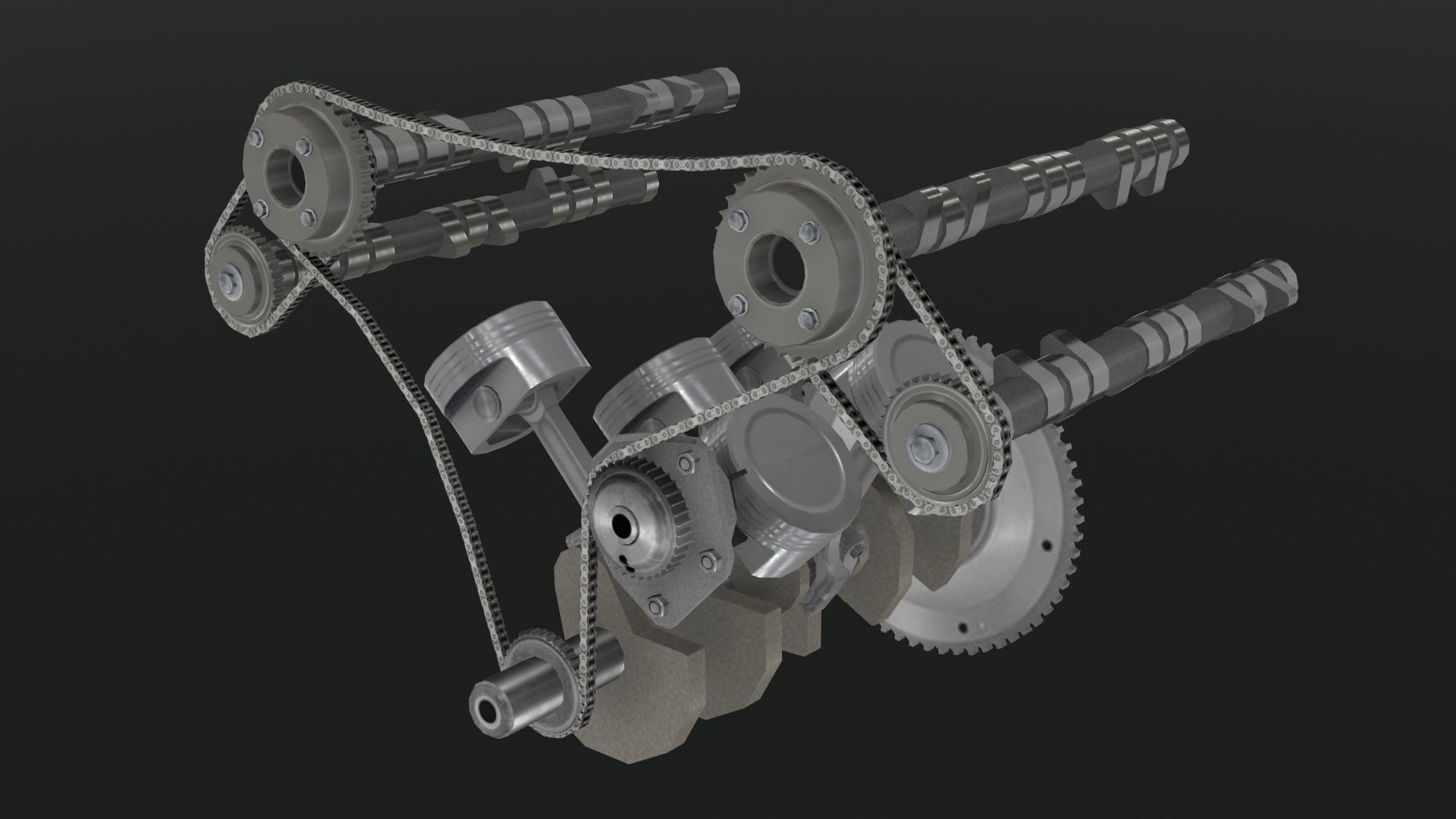 Infiniti G35 VQ35DE engine Low-poly 3D model_17