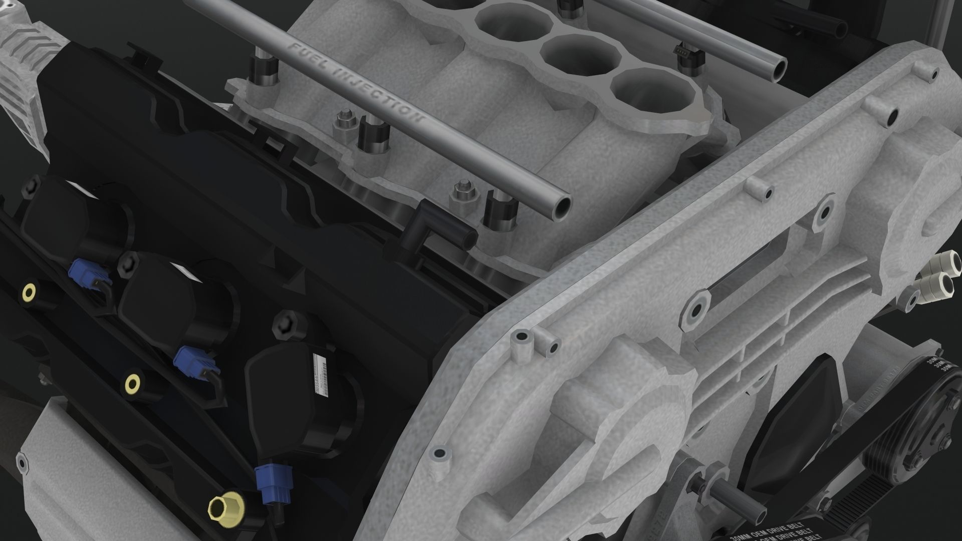 Infiniti G35 VQ35DE engine Low-poly 3D model_25