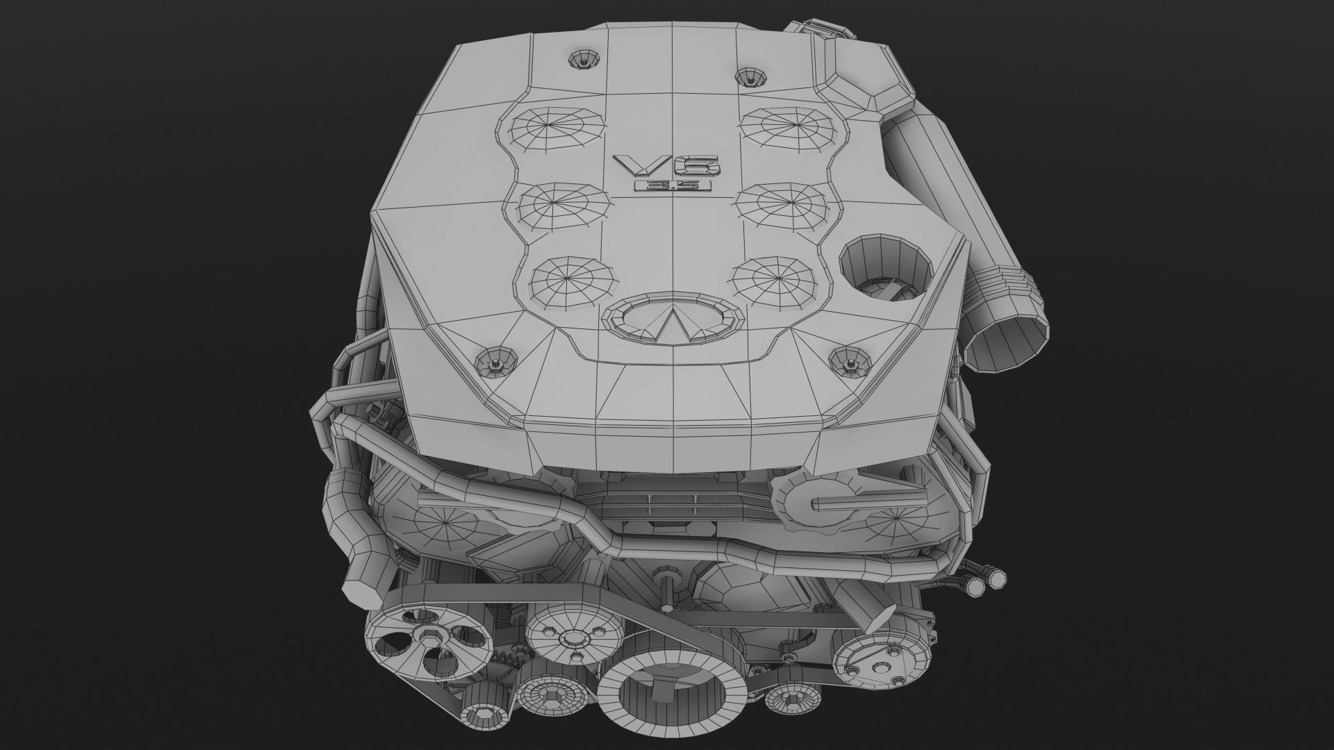 Infiniti G35 VQ35DE engine Low-poly 3D model_6