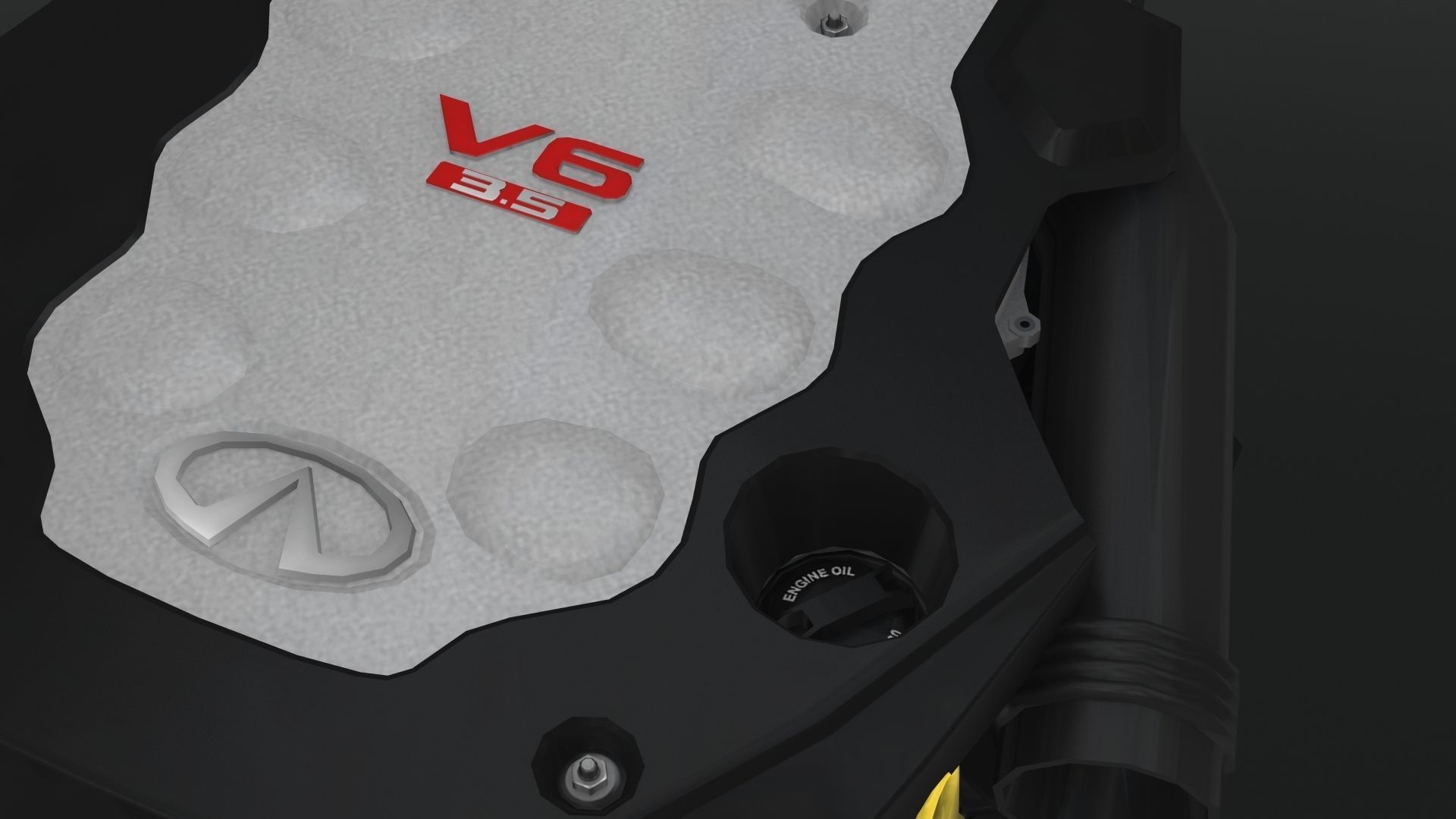 Infiniti G35 VQ35DE engine Low-poly 3D model_11